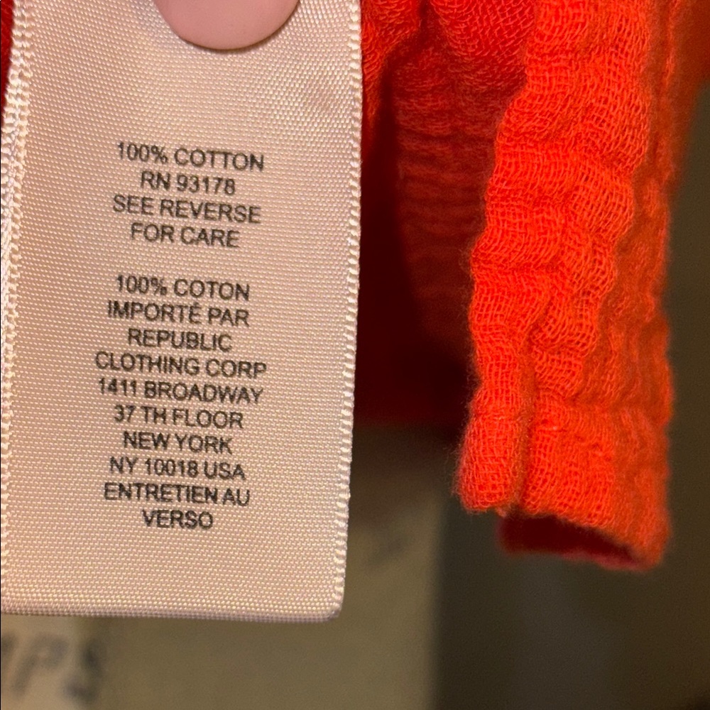 Philosophy Republic Clothing Women's shirt Coral Orange Top shortsleeve blouse S - Picture 8 of 10